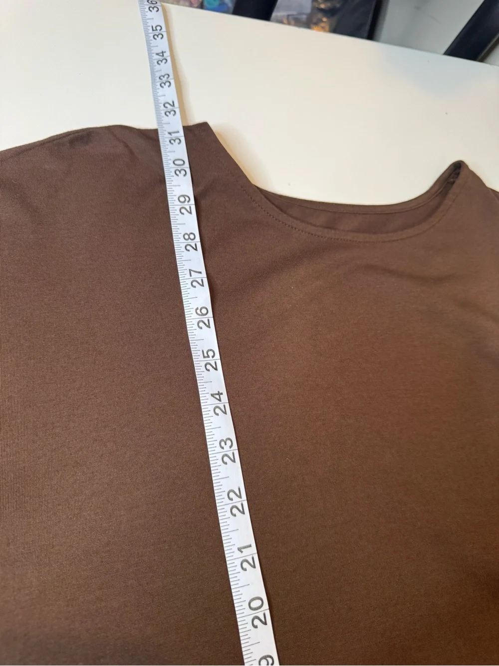 J.Jill Luxe Supima Ballet-Sleeve Tunic Brown Petite Large